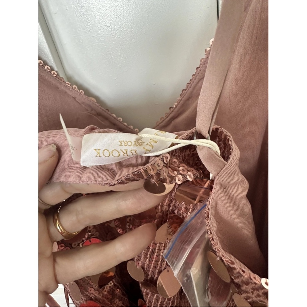 Ramy Brook rose gold metallic mini dress 2 nwt - Picture 7 of 9